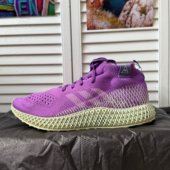 Adidas X Pharrell HU 4D Runner 'Active Purple' - Picture 1 of 11